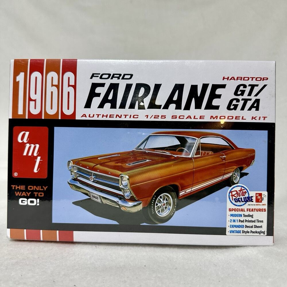 AMT 1966 FORD FAIRLANE GT/GTA HARDTOP 1/25 SCALE MODEL KIT New Sealed